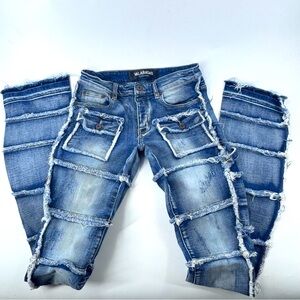 Valabasas Blue Slim Straight‎ Distressed Jeans( unique and rare)
